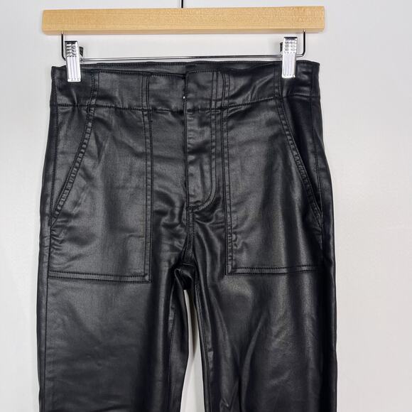 Kut From The Kloth 00 Black Reese Coated Ankle Straight Leg Pant Zip Ankles - Picture 3 of 13